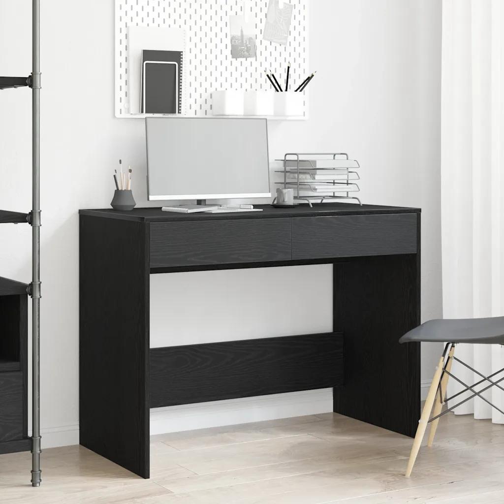 vidaxl desk black oak 101x50x76.5 cm