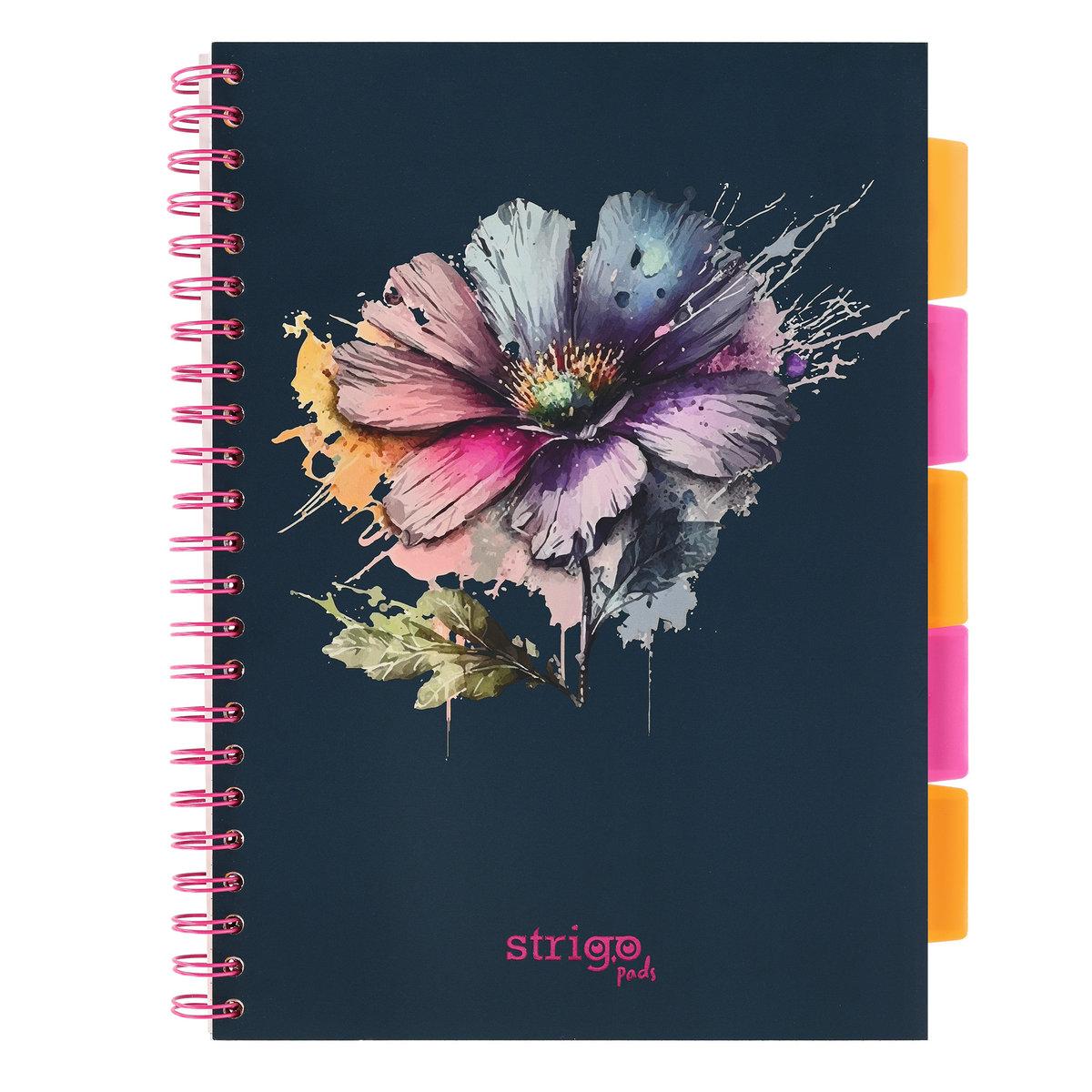 strigo spiral notebook project book a4 floral 200 pages