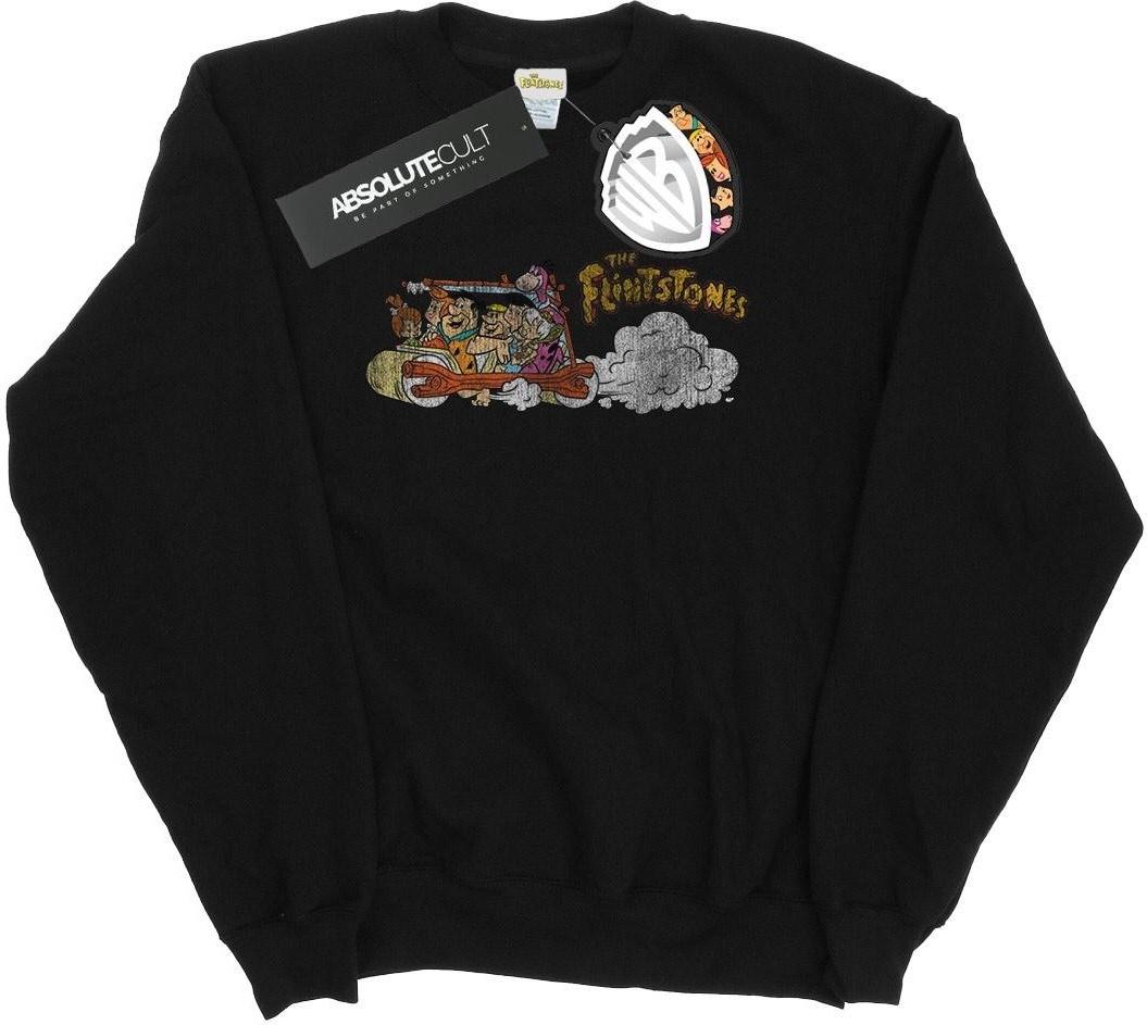 the flintstones sweatshirt family car distressed black s
