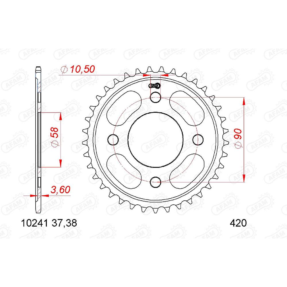 afam rear sprocket 10241 37t