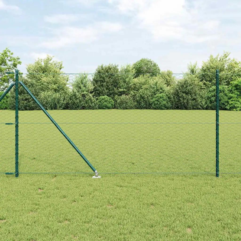 vidaxl fence post green 50x1m steel/pvc
