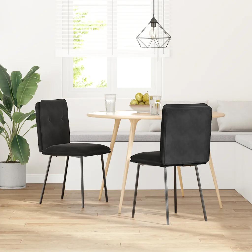 vidaxl dining chairs velvet black 2 pack
