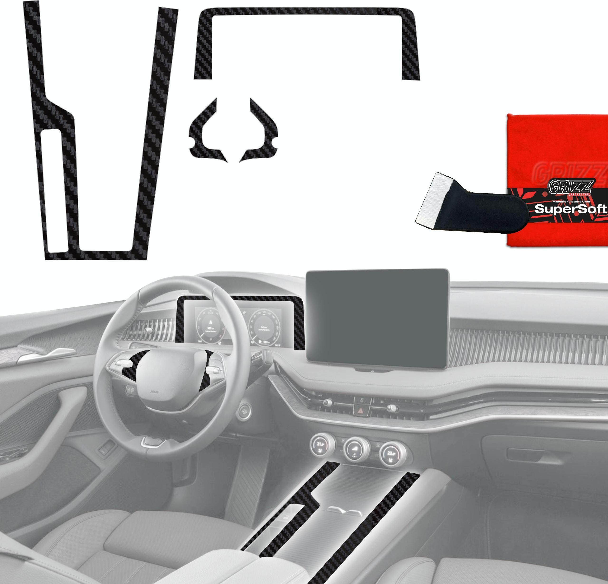 grizz protector interior protection film skoda superb 4 carbon matte