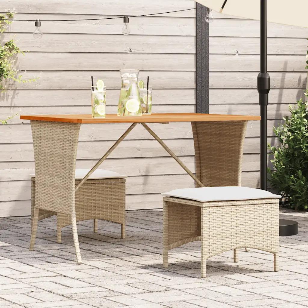 vidaxl garden dining set 3 pcs beige poly rattan