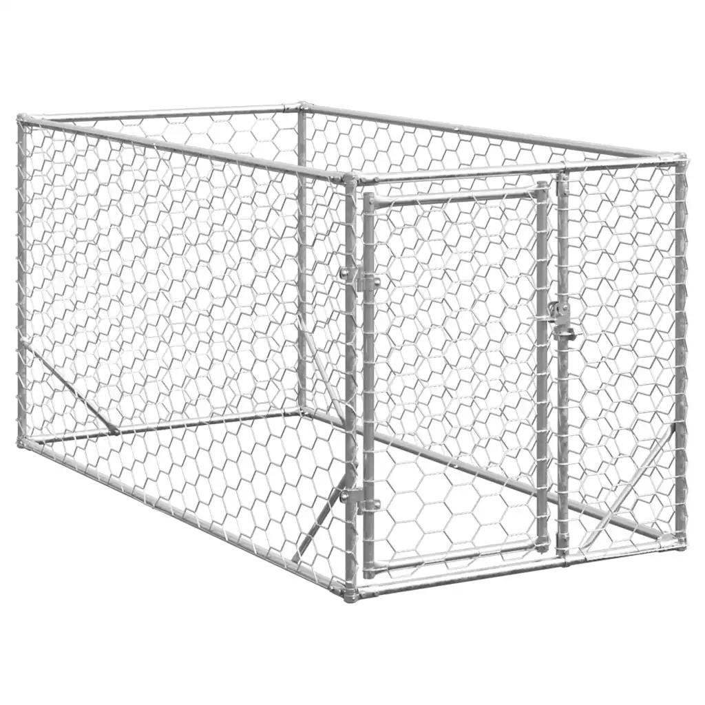 vidaxl dog kennel outdoor 2x1x1 m galvanized steel