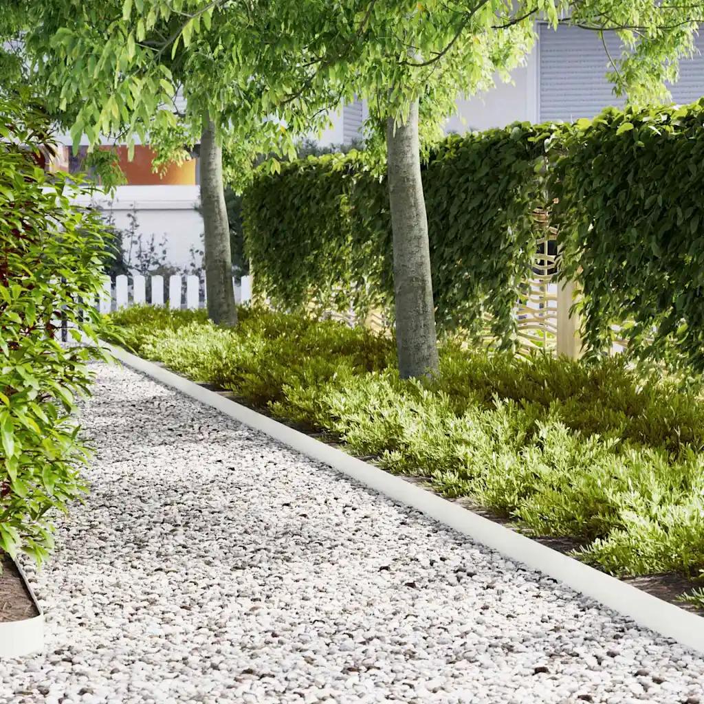 vidaxl garden edging 20 pcs white 100 x 0.05 x 15 cm