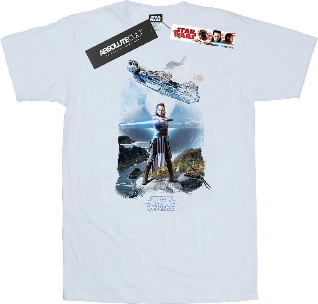 star wars t-shirt the last jedi rey white s