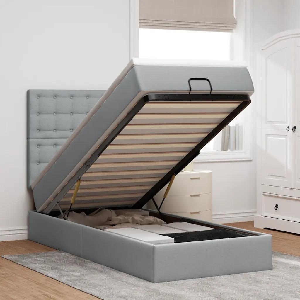 vidaxl ottoman bed 90x200 cm grey