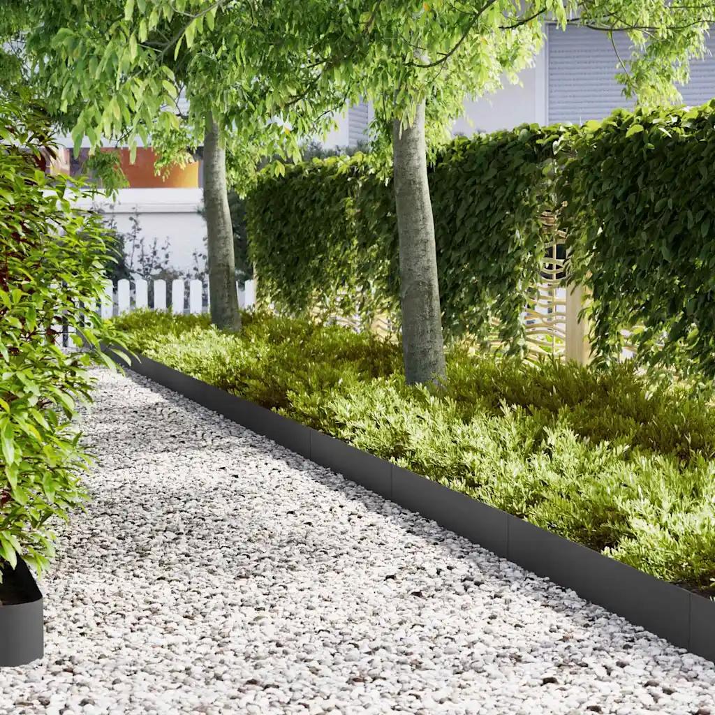vidaxl garden edging 50 pcs black 100 x 0.05 x 20 cm