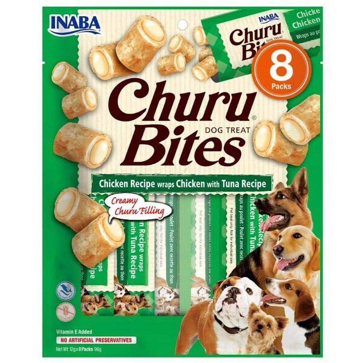 inaba dog treats churu bites chicken tuna 8x12g