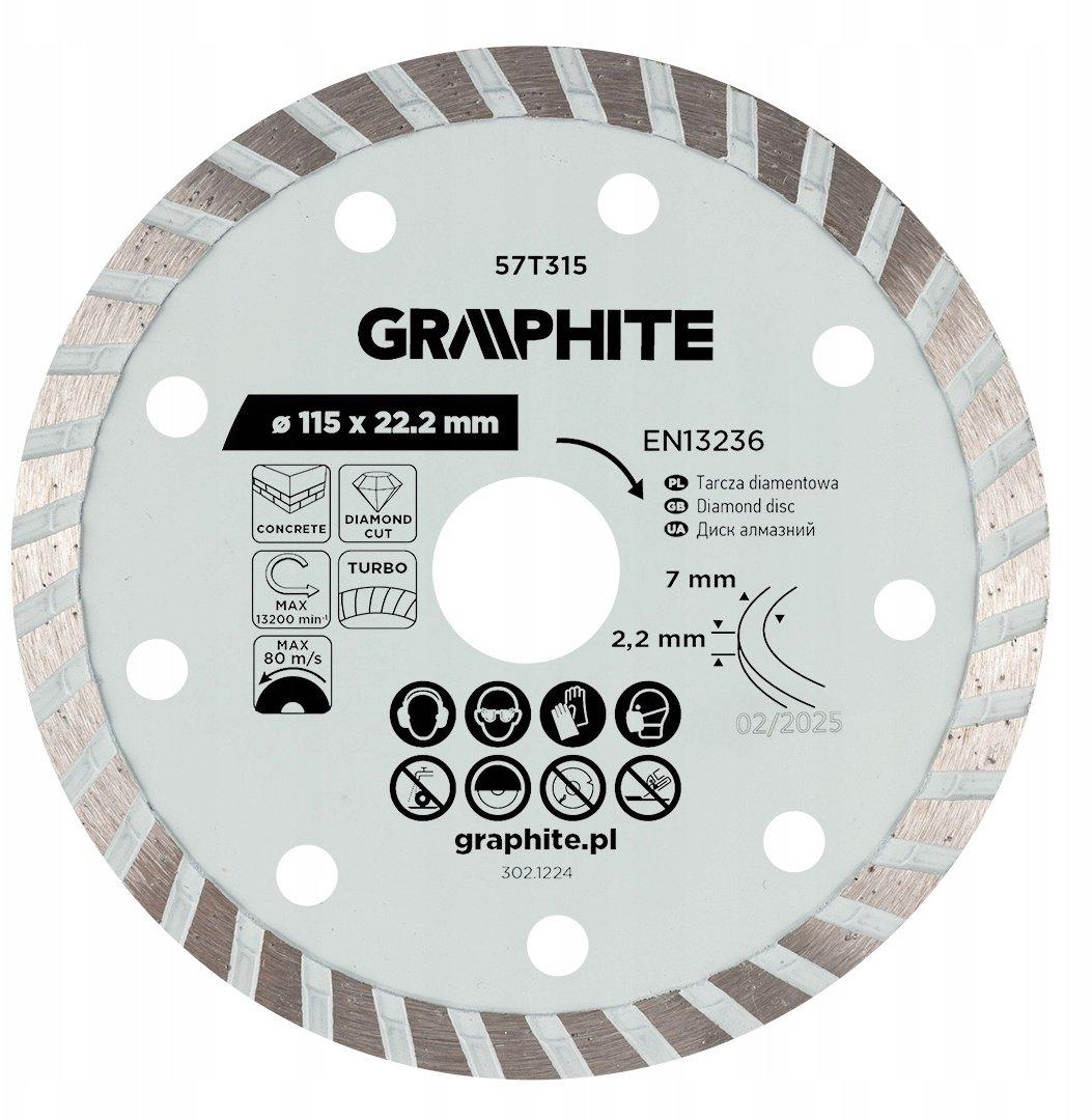 graphite diamond cutting disc turbo 115mm 1 piece