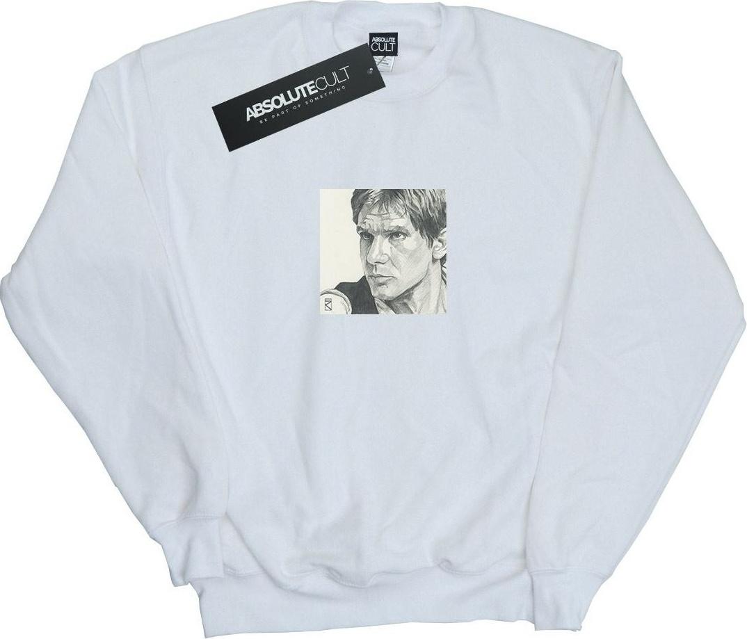 star wars sweatshirt han solo drawing white s