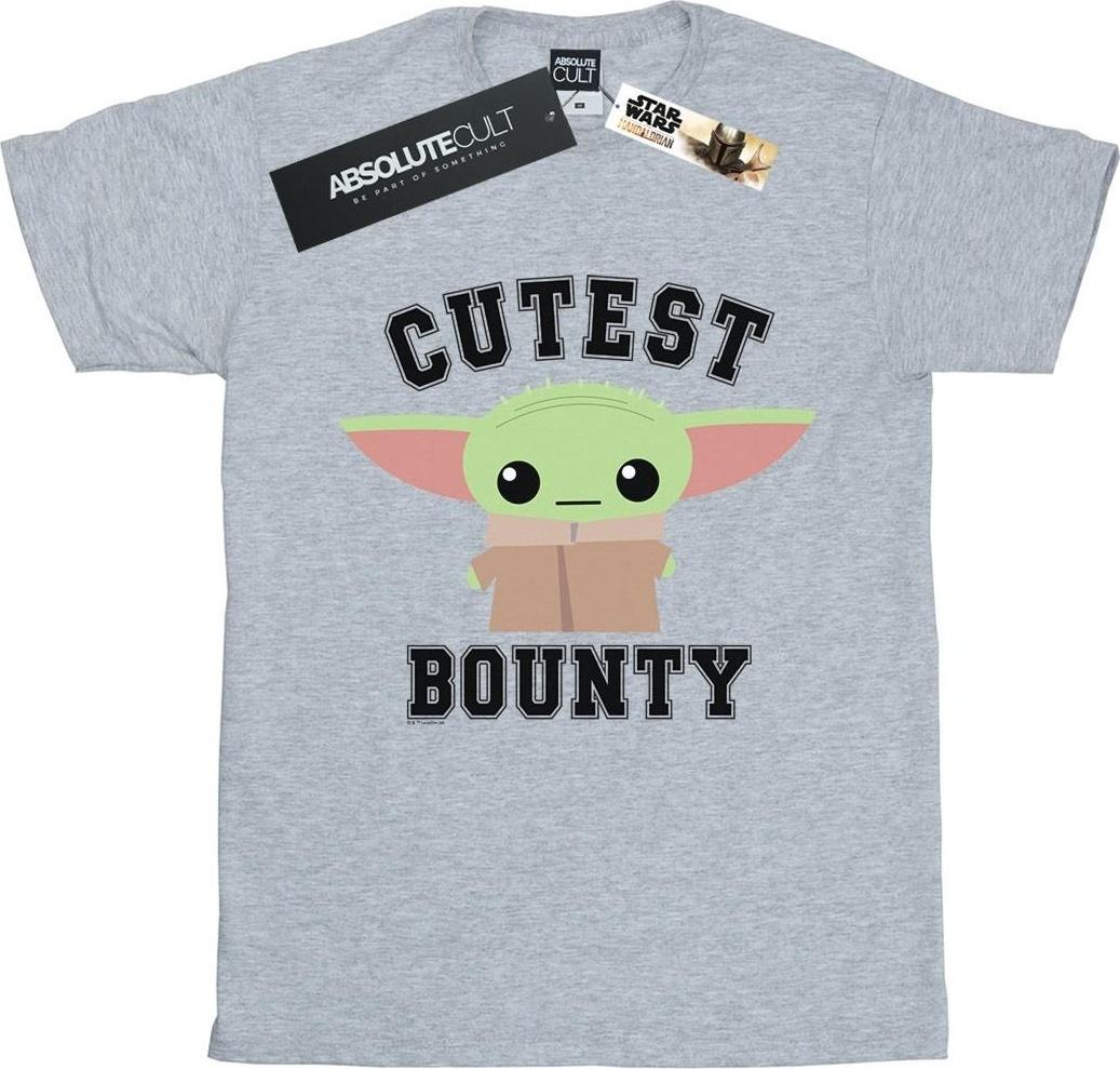 star wars t-shirt the mandalorian cutest bounty grey l