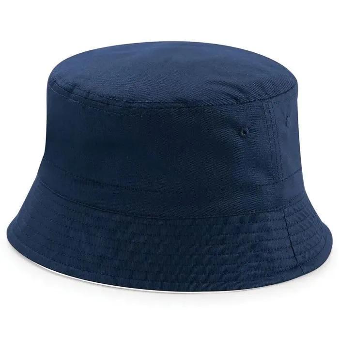 beechfield bucket hat reversible french navy/white l/xl