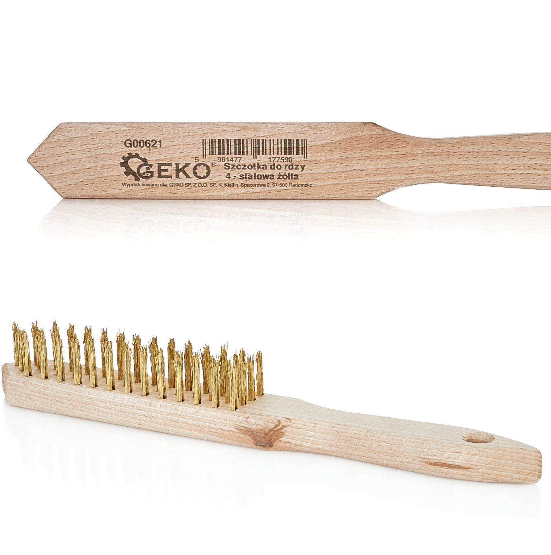 geko wire brush 4 rows brass plated steel