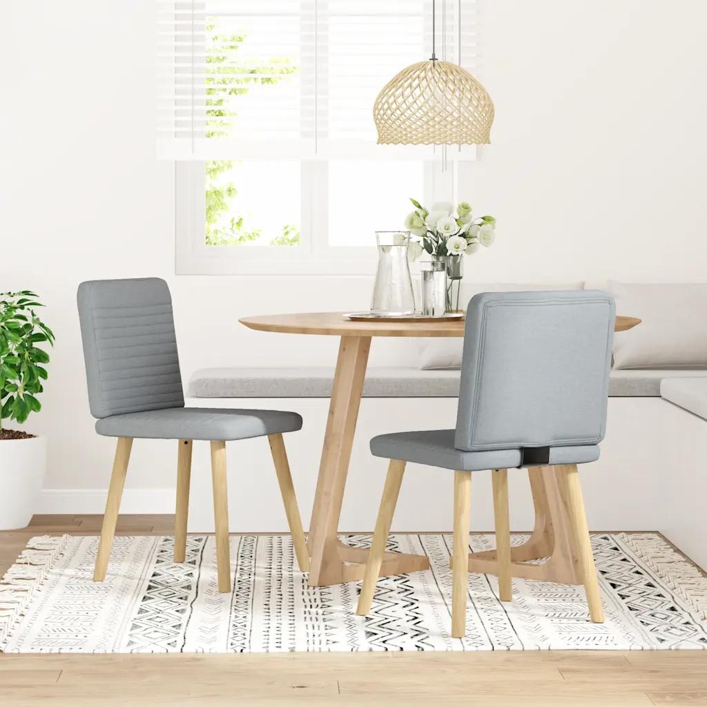 vidaxl dining chairs 2 pcs grey fabric