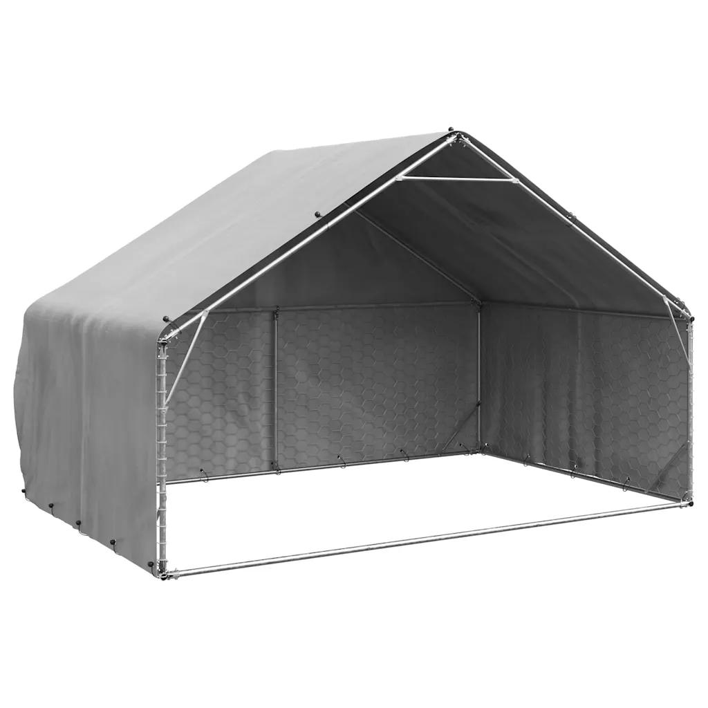 vidaxl dog kennel outdoor 3x2x1.9m galvanized steel