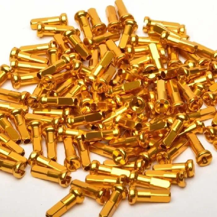 dartmoor bicycle nipples aluminum gold anodized 12mm 38 pcs
