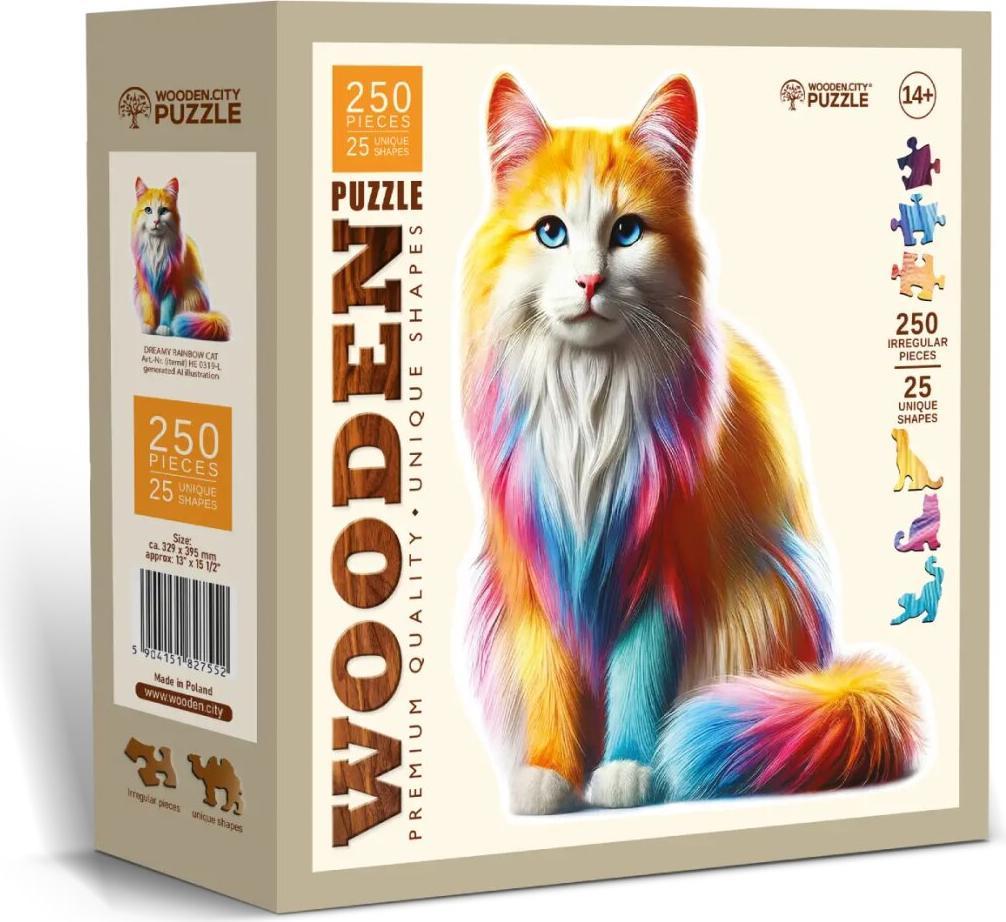 wooden city 3d puzzle cat 250 pieces