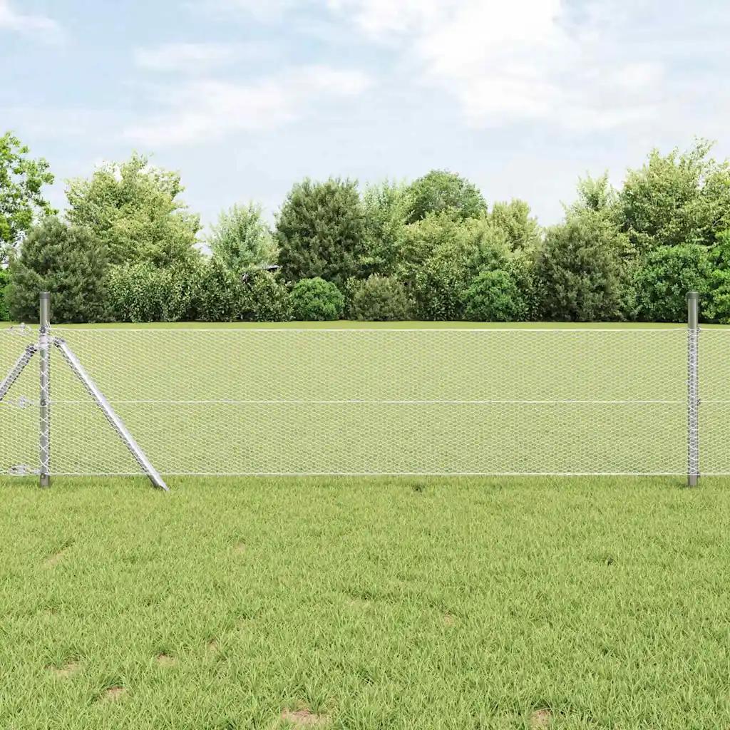 vidaxl hexagonal fence silver 0.4 x 100 m galvanized steel