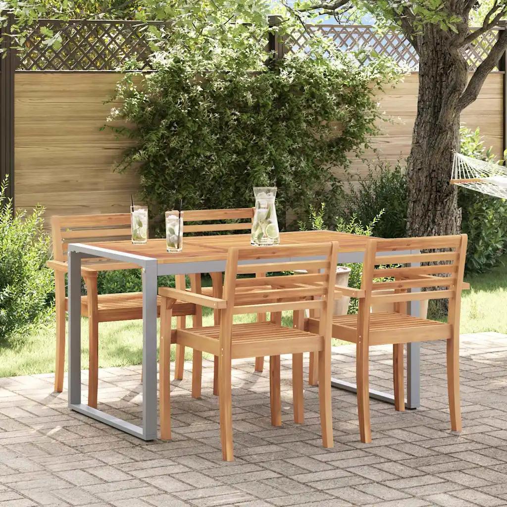 vidaxl garden table grey 140x80x75 cm