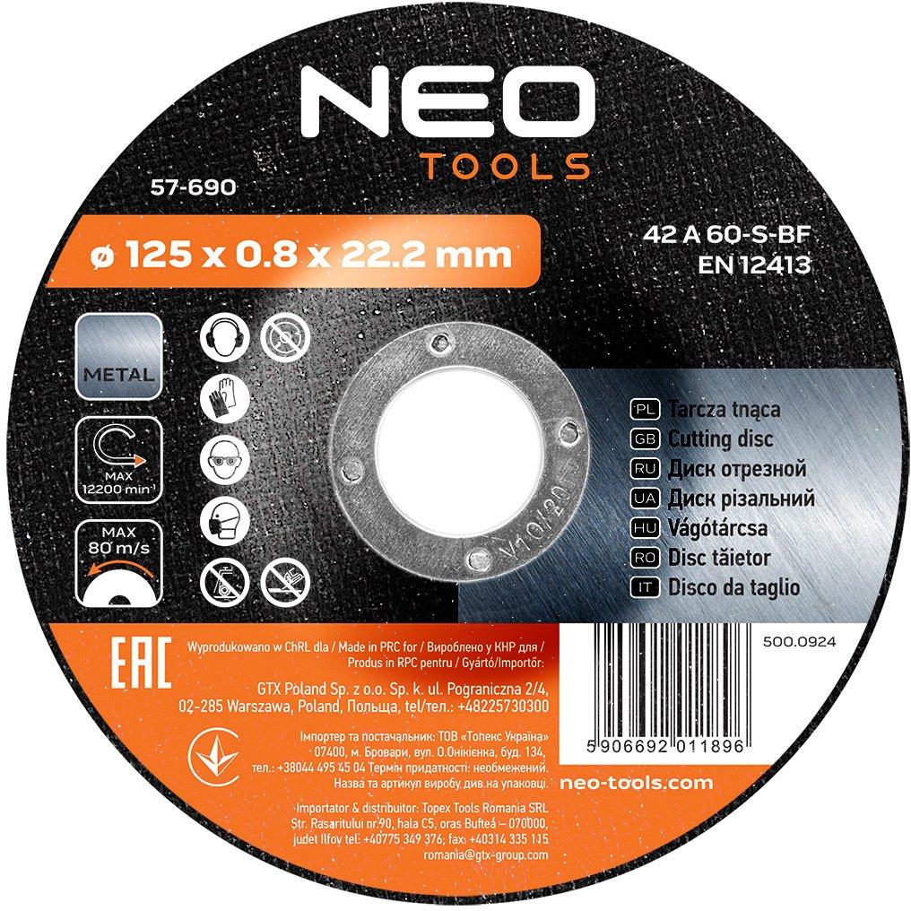 neo cutting disc 125x0.8x22.2mm 42a60s-bf