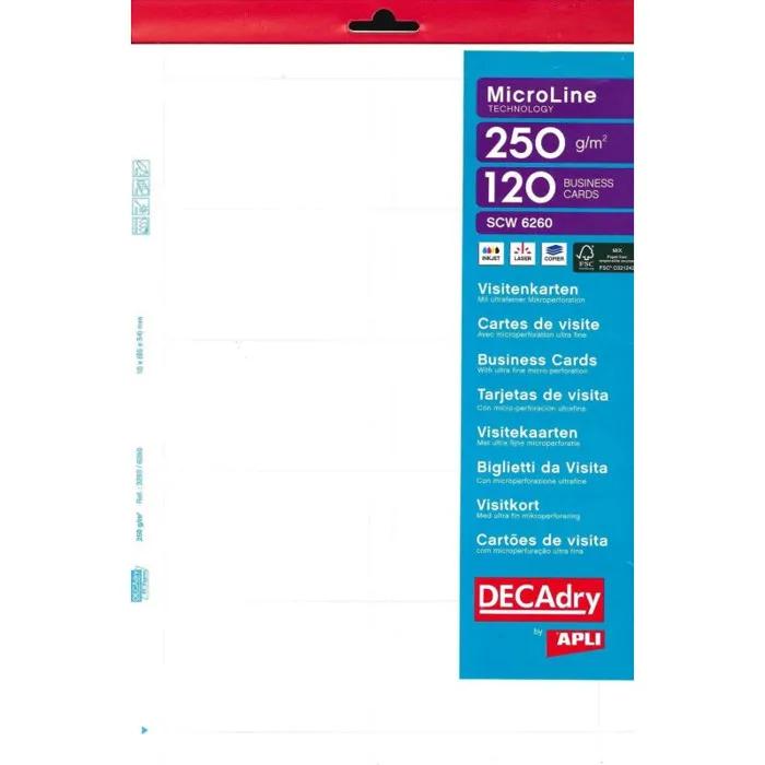 decadry business cards micro perforated 85x54mm 120 pack