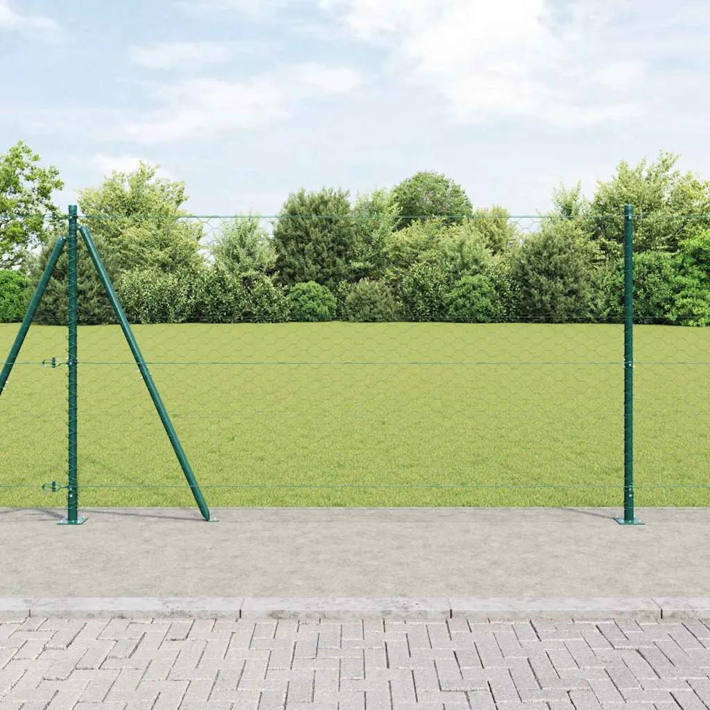 vidaxl fence post steel and pvc green 100x1.2m