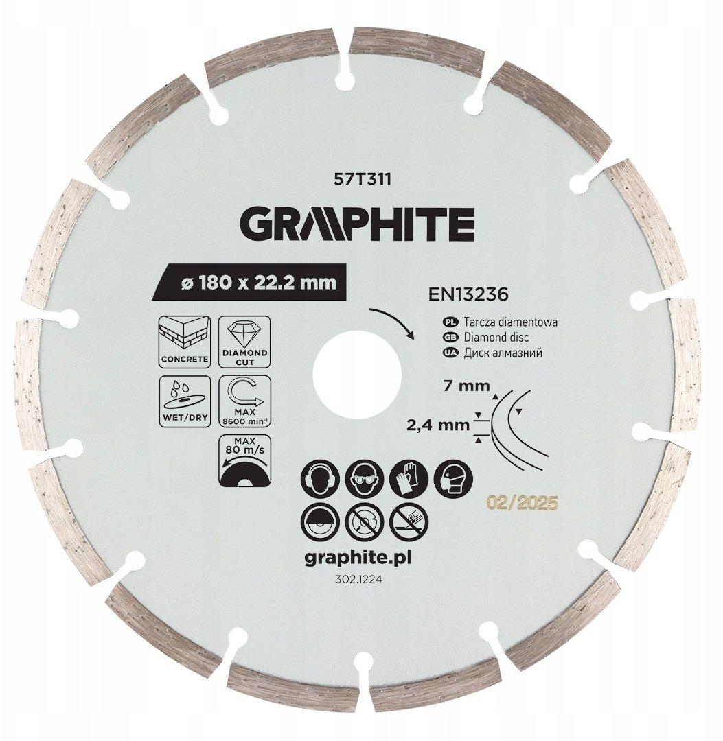 graphite diamond cutting blade 180x22.2mm dry/wet