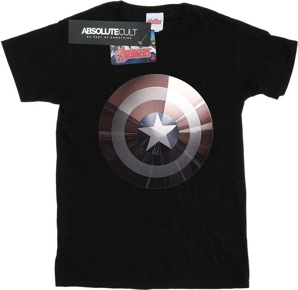 marvel t-shirt captain america shiny black l