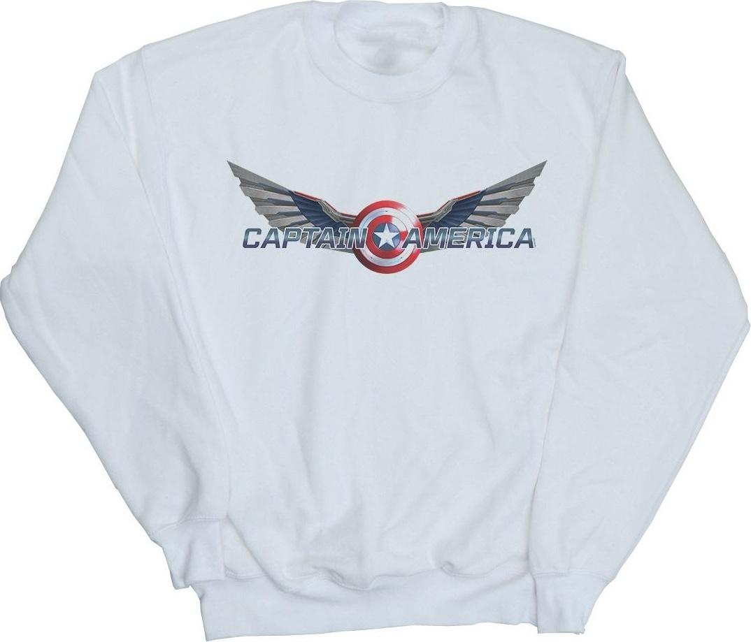 marvel sweatshirt captain america logo white l