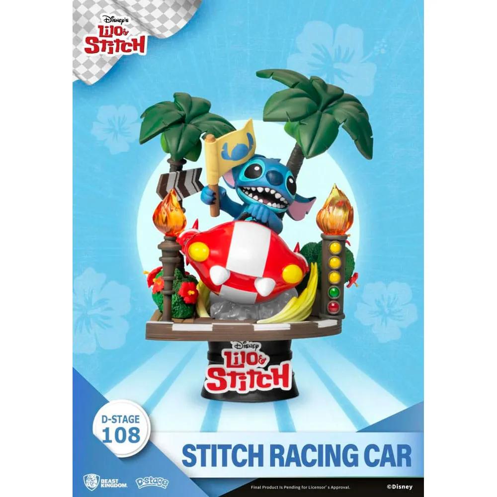 beast kingdom toys figurine diorama stitch racing car multicolore