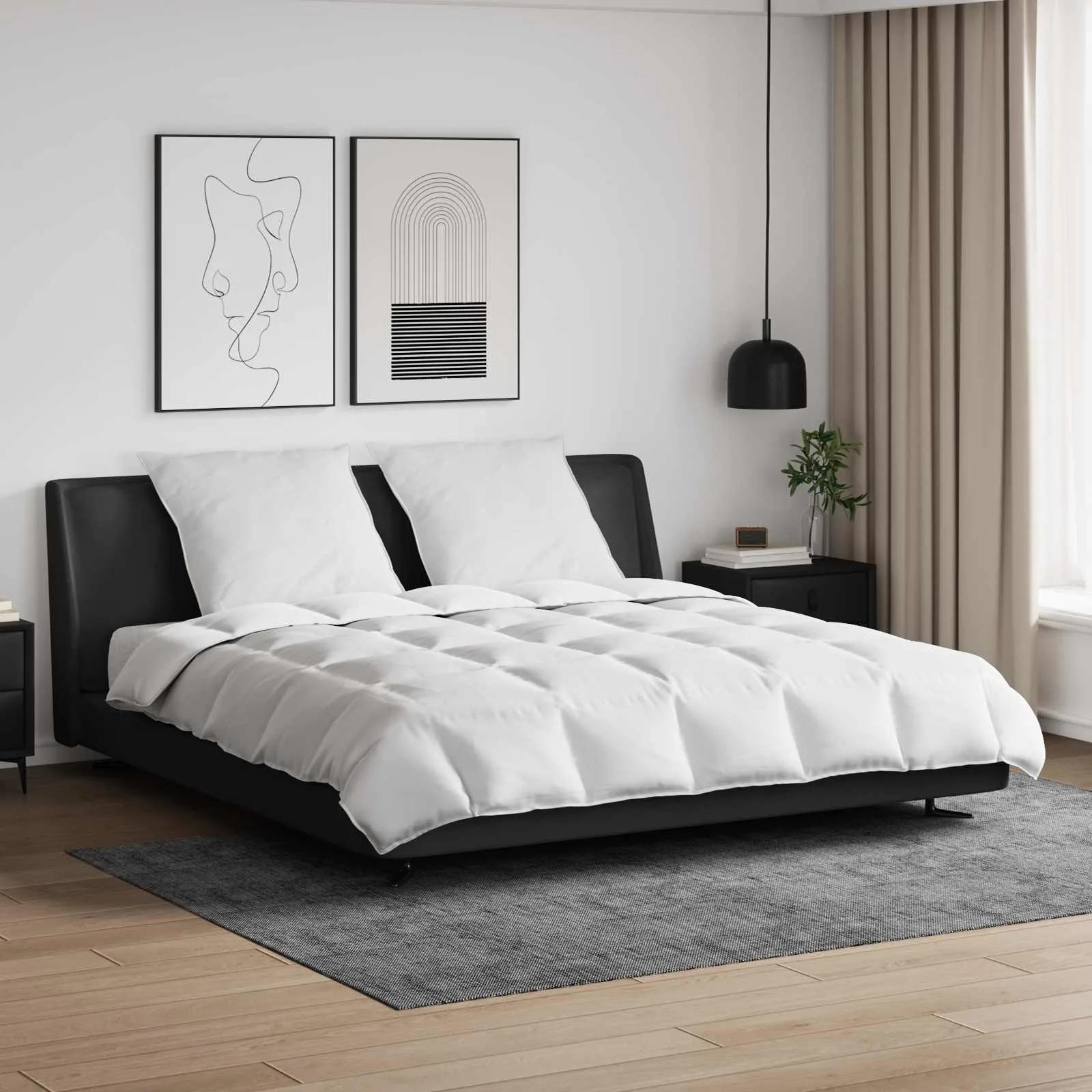 vidaxl bedding set 3 pcs white down feathers 240x220cm
