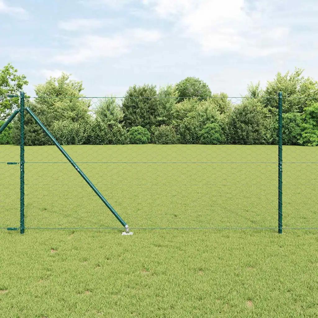 vidaxl fence post green 10 x 1.4 m steel and pvc