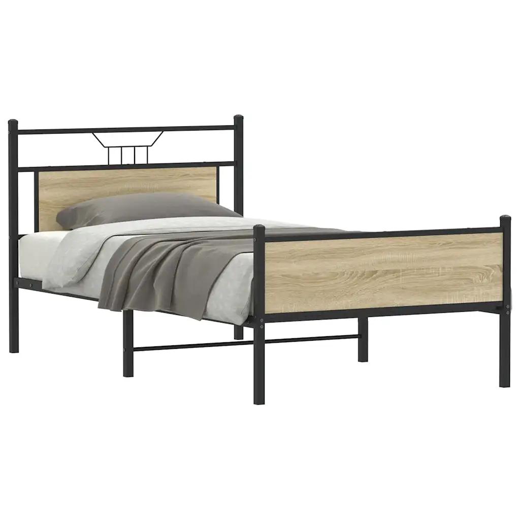 vidaxl bed frame without mattress sonoma oak 107x203 cm