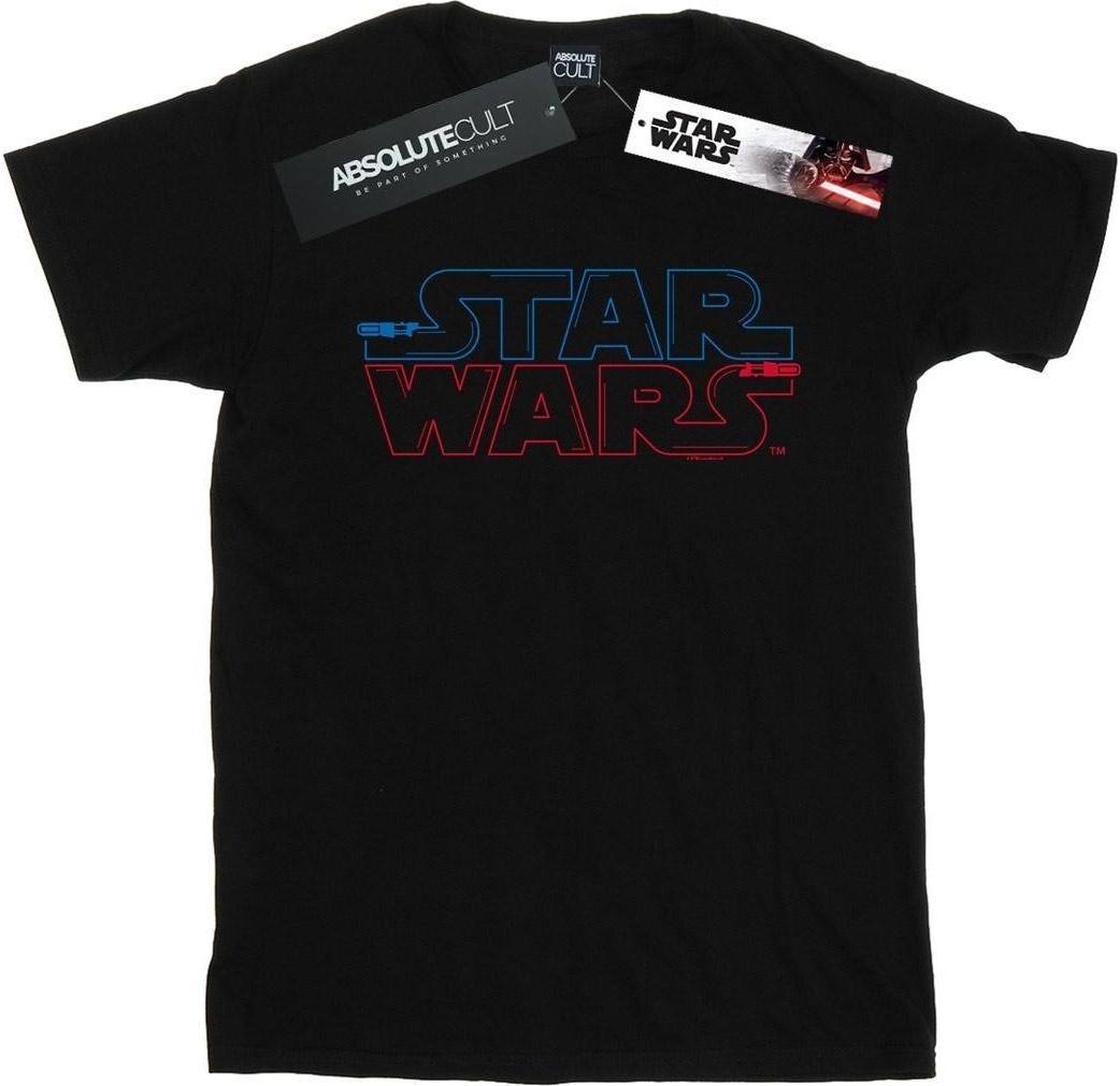 star wars t-shirt lightsaber logo boyfriend black xxl