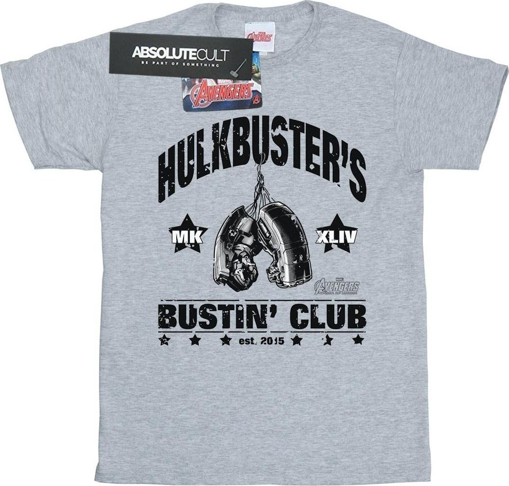 marvel t-shirt hulkbuster's bustin' club grey