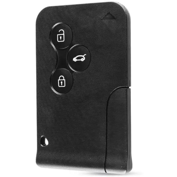renault car key fob shell 3 buttons black