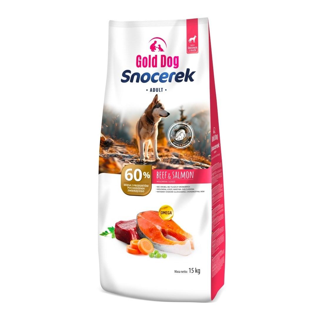 gold dog dry dog food snocerek adult beef & salmon 15kg