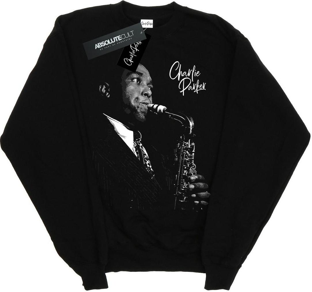 charlie parker sweatshirt playing saxophone black 5xl