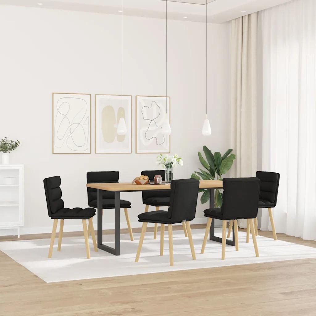 vidaxl dining chairs 6 pcs black fabric