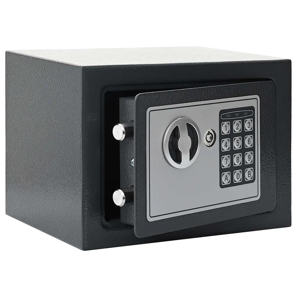 vidaxl digital safe with lock dark gray 23x17x17 cm