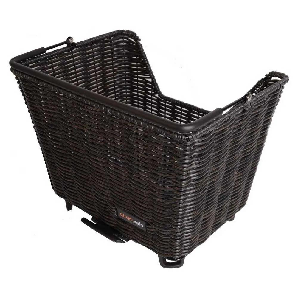 atranvelo bicycle basket picnic avs 24l rear marron
