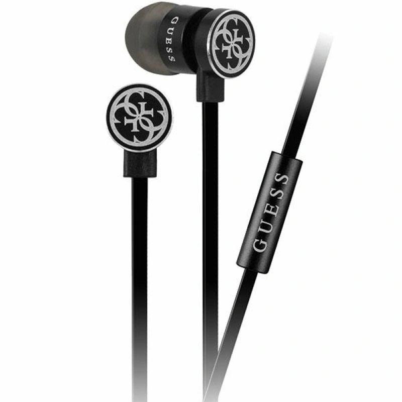 guess wired headphones guepwibk black/silver