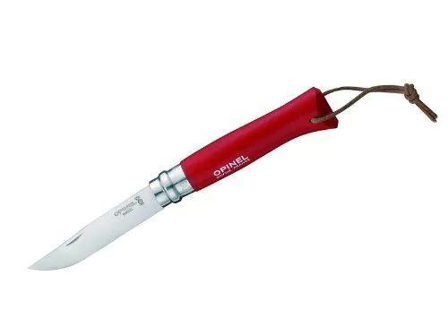 opinel pocket knife no. 8 stainless steel red