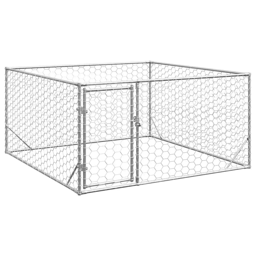 vidaxl dog kennel outdoor 2x2x1m galvanized steel