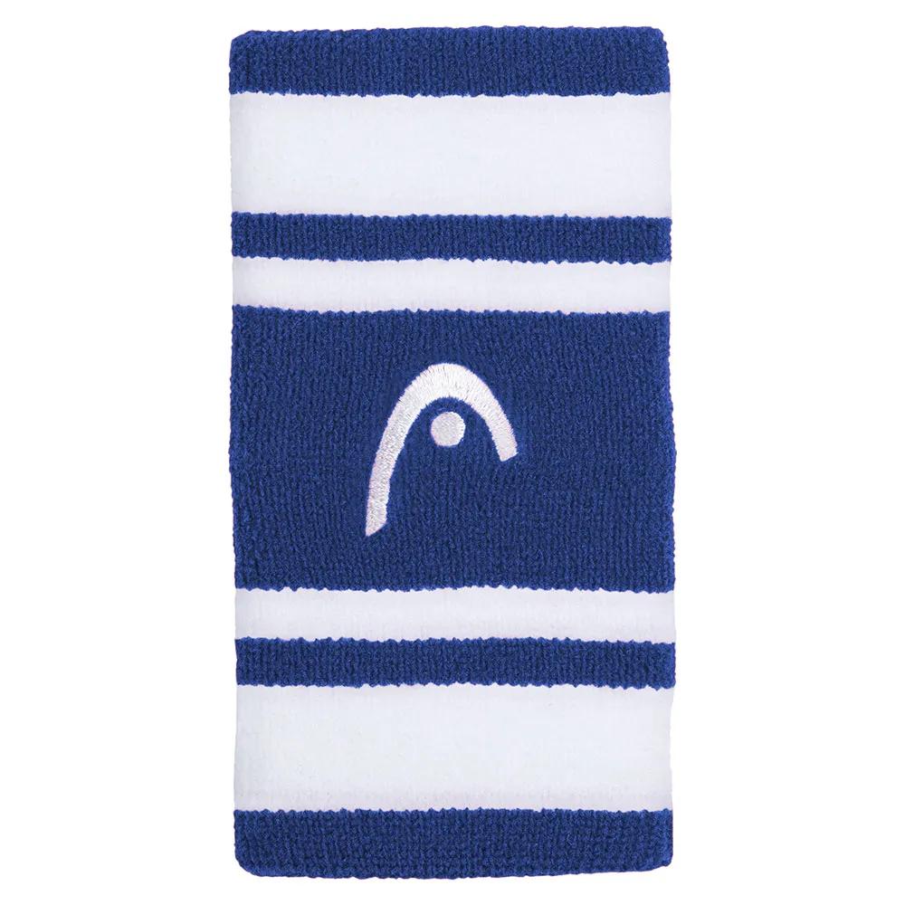 head wristband striped 5 inch blue