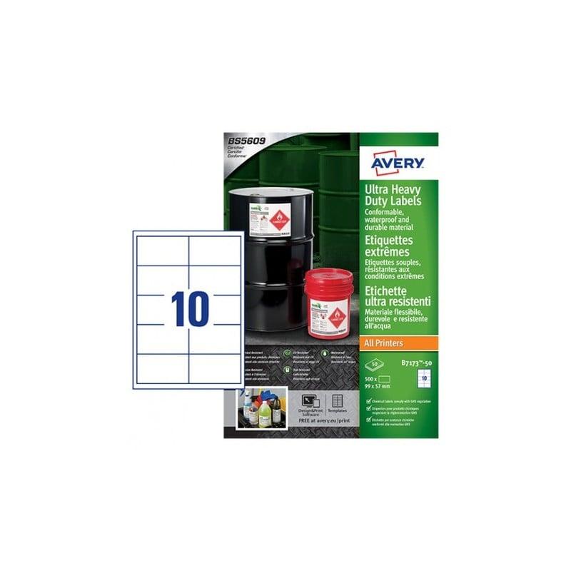 avery self-adhesive labels b7173-50 permanent white 500 pcs