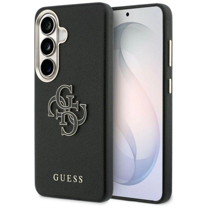 guess phone case grained big 4g metal logo black