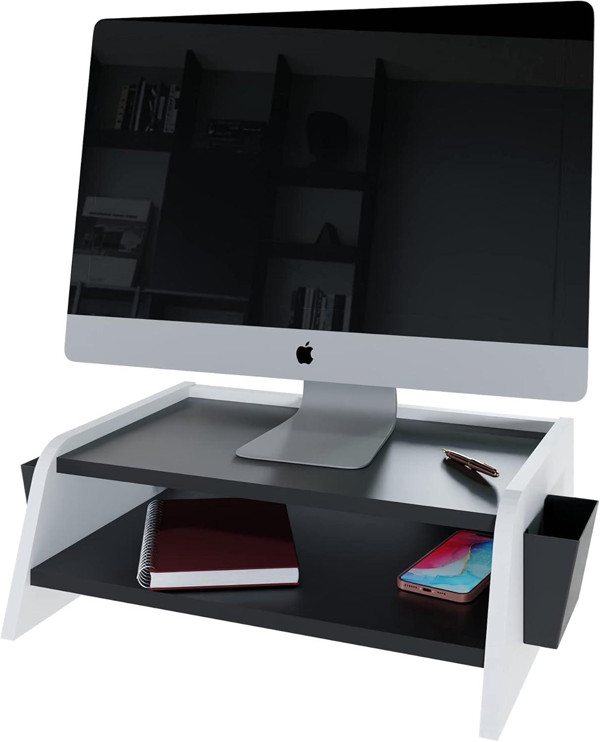 levira monitor stand butley black/white 50x38 cm